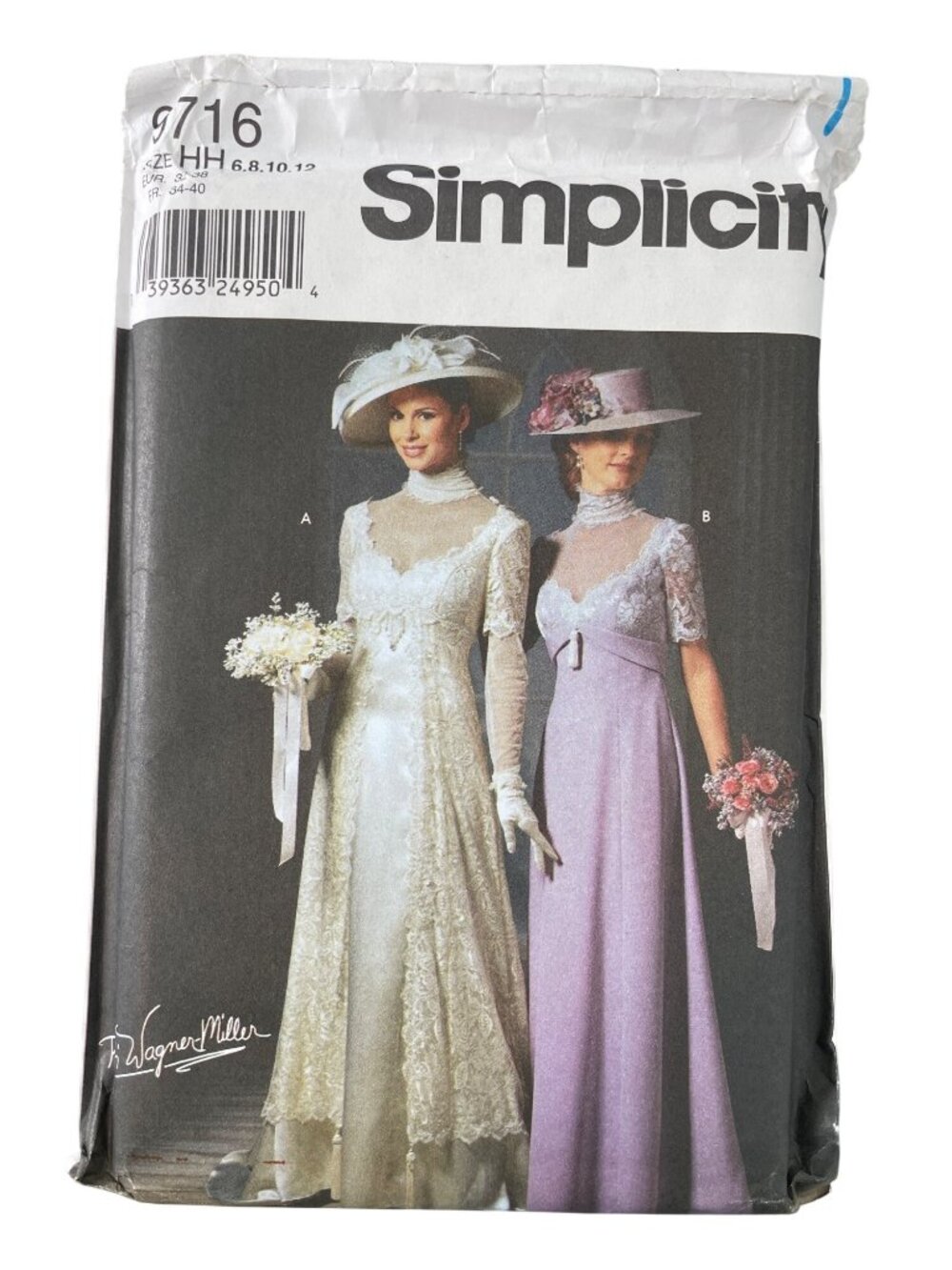 Simplicity 9716 Sewing Pattern Edwardian 6-8-10-12 Misses Wedding Gown UNCUT